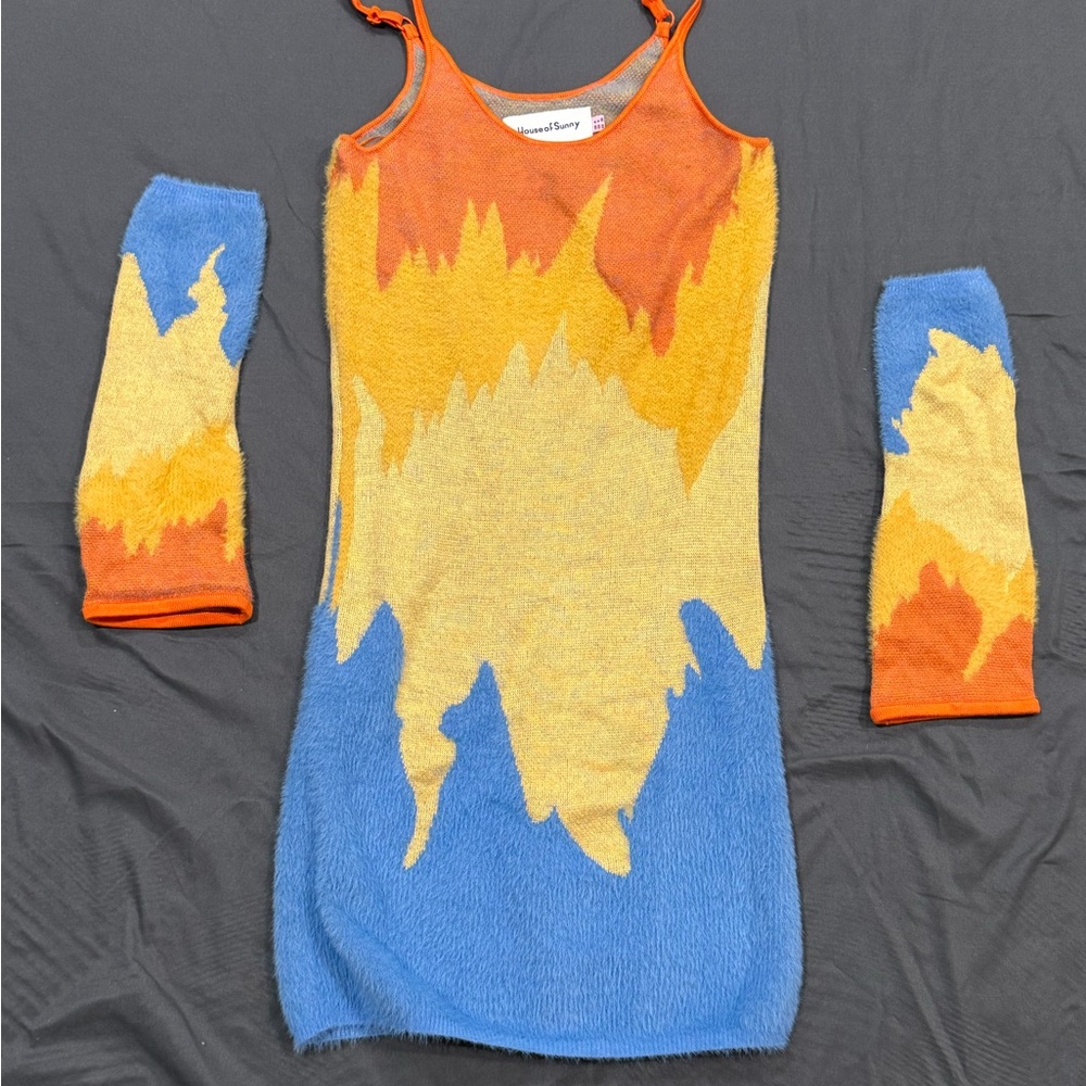 House of Sunny Orange Knit Top